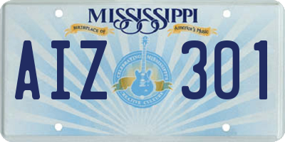 MS license plate AIZ301