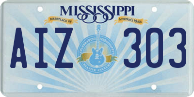 MS license plate AIZ303