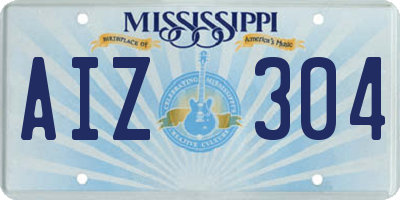 MS license plate AIZ304