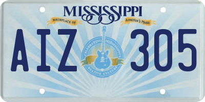 MS license plate AIZ305