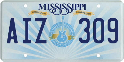 MS license plate AIZ309