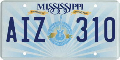 MS license plate AIZ310