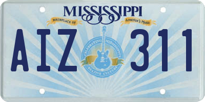 MS license plate AIZ311