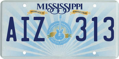 MS license plate AIZ313