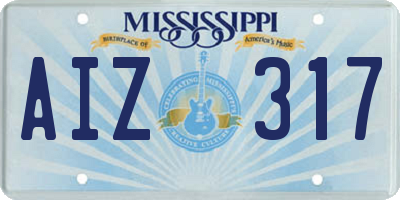 MS license plate AIZ317