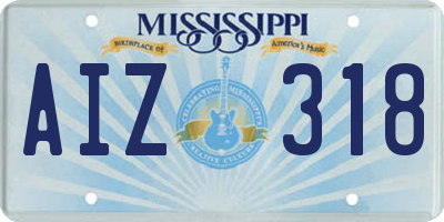 MS license plate AIZ318