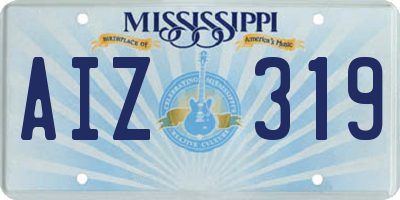 MS license plate AIZ319