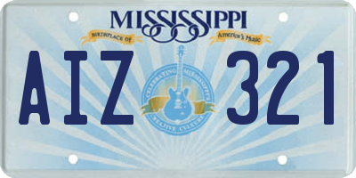 MS license plate AIZ321