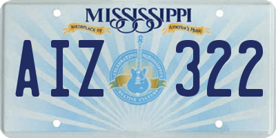 MS license plate AIZ322
