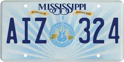 MS license plate AIZ324