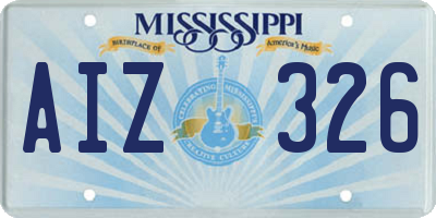 MS license plate AIZ326