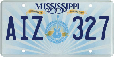 MS license plate AIZ327