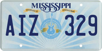 MS license plate AIZ329