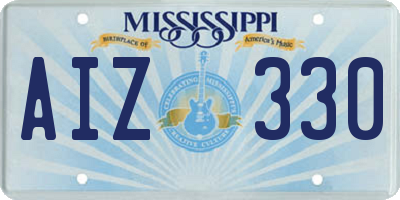 MS license plate AIZ330