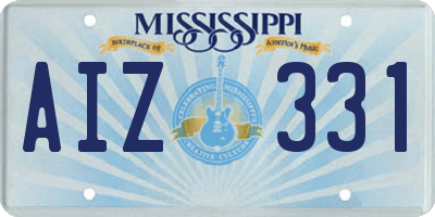 MS license plate AIZ331