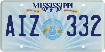 MS license plate AIZ332