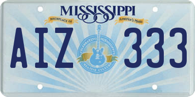 MS license plate AIZ333