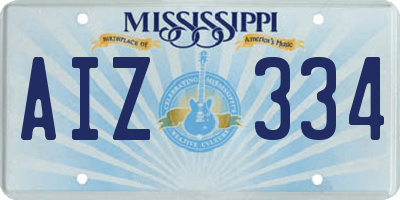 MS license plate AIZ334