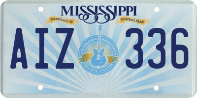 MS license plate AIZ336