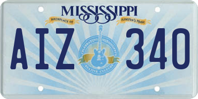 MS license plate AIZ340