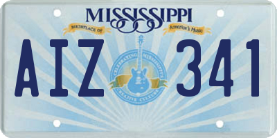 MS license plate AIZ341