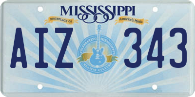 MS license plate AIZ343