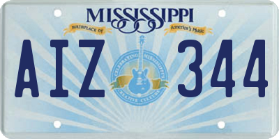 MS license plate AIZ344