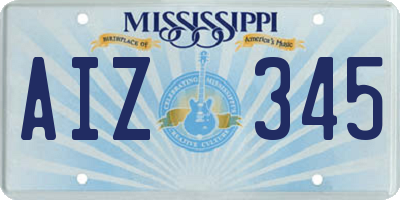 MS license plate AIZ345