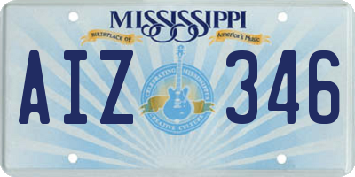 MS license plate AIZ346