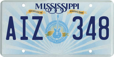MS license plate AIZ348