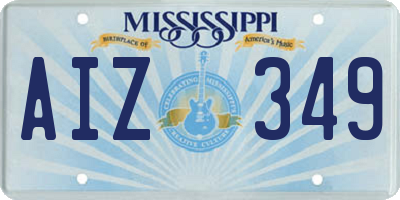 MS license plate AIZ349