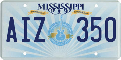 MS license plate AIZ350