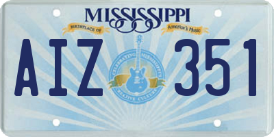 MS license plate AIZ351