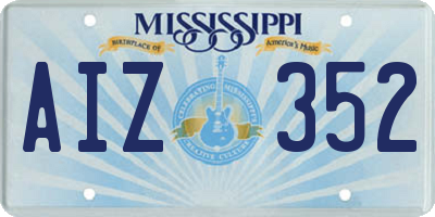 MS license plate AIZ352