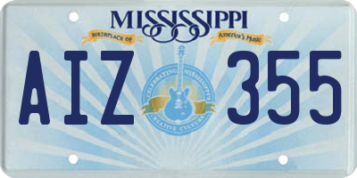 MS license plate AIZ355