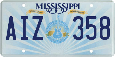 MS license plate AIZ358