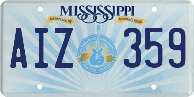 MS license plate AIZ359