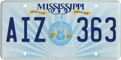 MS license plate AIZ363
