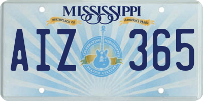 MS license plate AIZ365