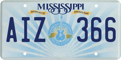 MS license plate AIZ366