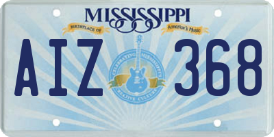 MS license plate AIZ368