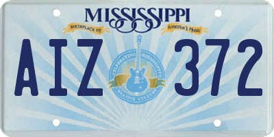 MS license plate AIZ372