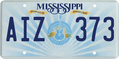 MS license plate AIZ373