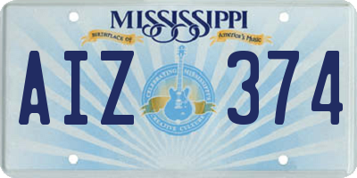 MS license plate AIZ374