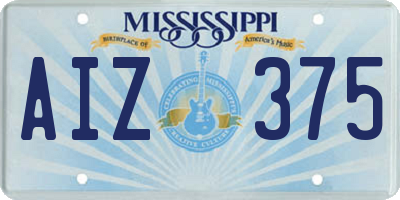 MS license plate AIZ375