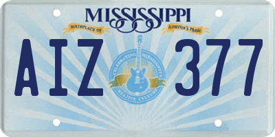 MS license plate AIZ377