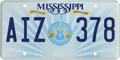 MS license plate AIZ378