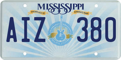 MS license plate AIZ380