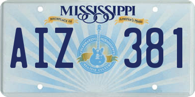 MS license plate AIZ381
