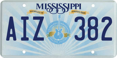 MS license plate AIZ382